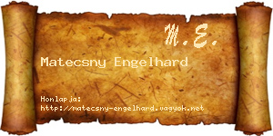 Matecsny Engelhard névjegykártya